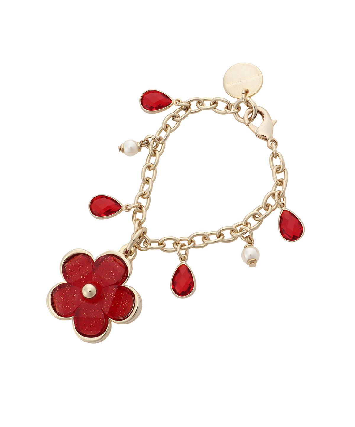 Samantha Thavasa「クリアラメフラワーバッグチャーム」|チャーム・キーホルダー|レッド