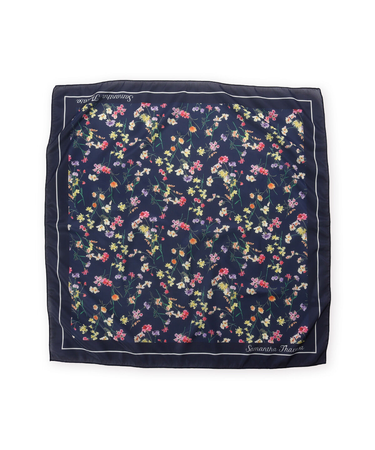 Samantha Thavasa「フラワーモチーフ スカーフ」|その他|ネイビー