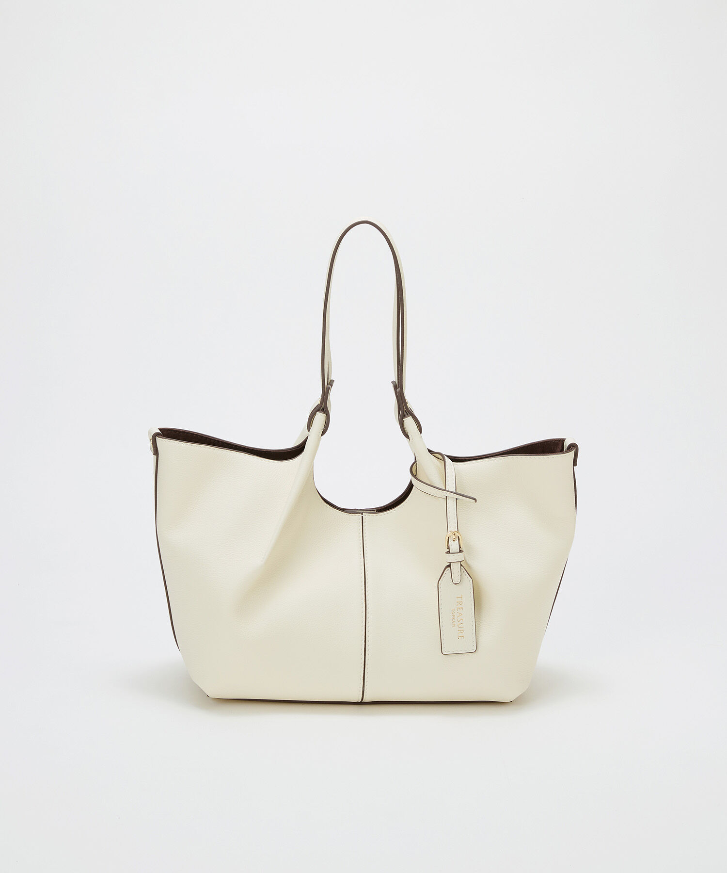 TOPKAPI TREASURE「【TREASURE TOPKAPI】ソフトレザー センターステッチ 2way トートバッグ 」|トートバッグ|オフ