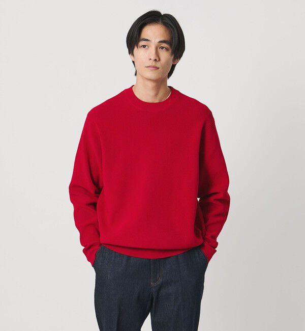 UNITED ARROWS「コットン/ポリエステル アゼ クルーネックニット」|ニット・セーター|