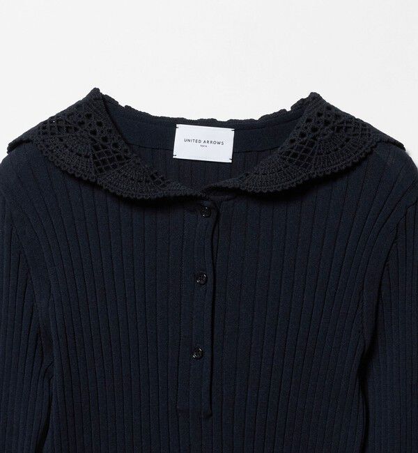 UNITED ARROWS「セーラー エンブロイダリー リブニット ‐ウォッシャブル‐」|ニット・セーター|