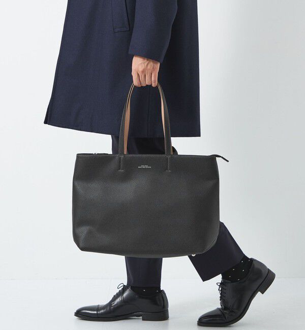 UNITED ARROWS green label relaxing「シボ レザーライク ジップ トート バッグ」|トートバッグ|