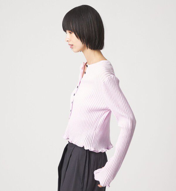 EMMEL REFINES「＜EMMEL REFINES＞EM HW リブボタン ウェーブヘム カーディガン」|カーディガン|