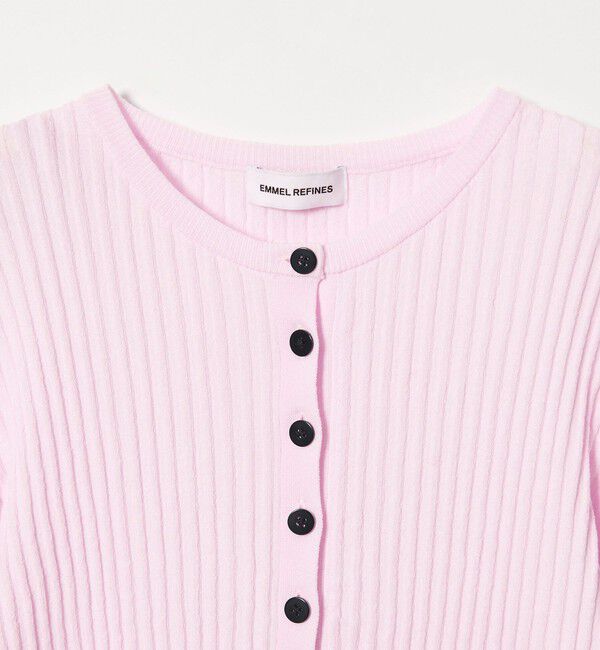 EMMEL REFINES「＜EMMEL REFINES＞EM HW リブボタン ウェーブヘム カーディガン」|カーディガン|