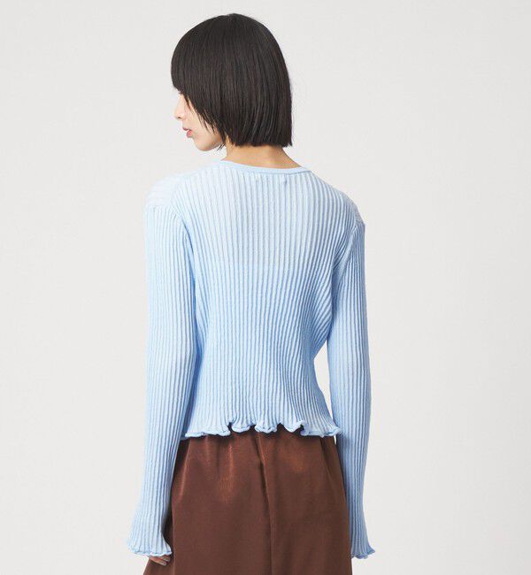 EMMEL REFINES「＜EMMEL REFINES＞EM HW リブボタン ウェーブヘム カーディガン」|カーディガン|