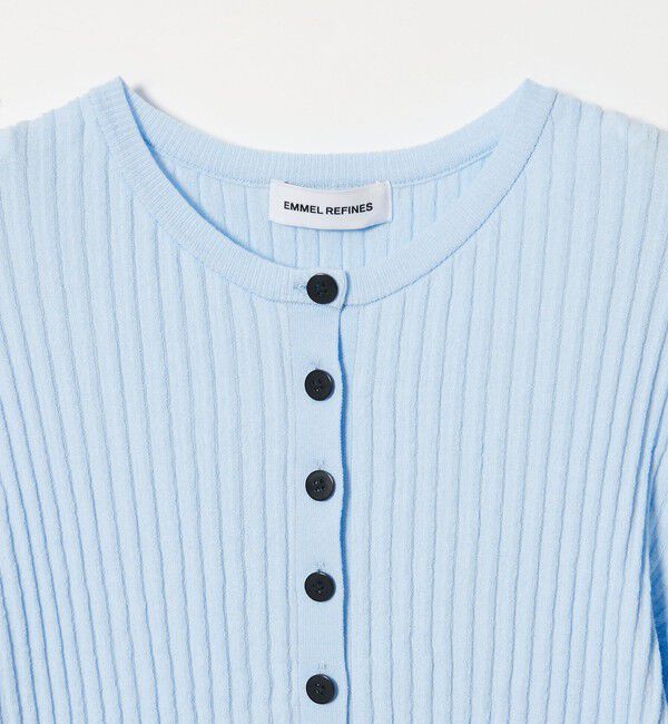 EMMEL REFINES「＜EMMEL REFINES＞EM HW リブボタン ウェーブヘム カーディガン」|カーディガン|