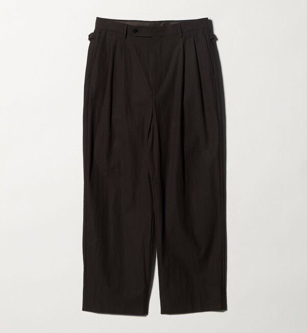 UNITED ARROWS green label relaxing「FINE BASIC コットンナイロン ツイル 2プリーツ W4 ワイドスラックス」|その他|DK.BROWN