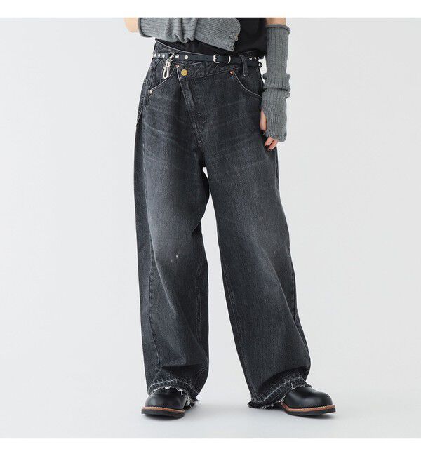 BEAMSBOY「【別注】Lee &times; maturely / デニム アシメ パンツ」|チノ|BLACK