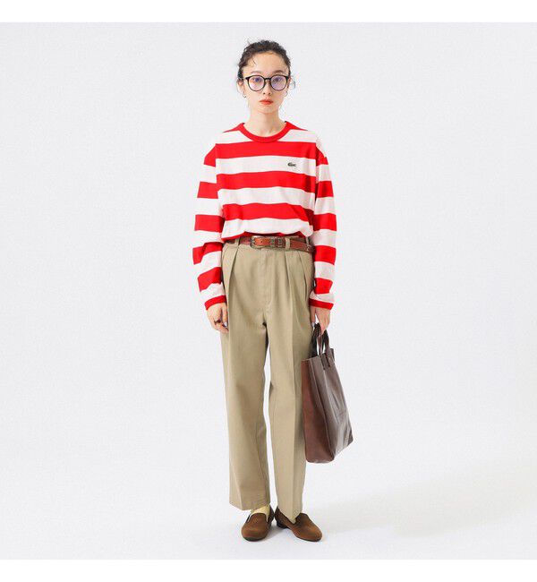 BEAMSBOY「【別注】LACOSTE / ボーダー ロングスリーブ Tシャツ」|Tシャツ・カットソー|