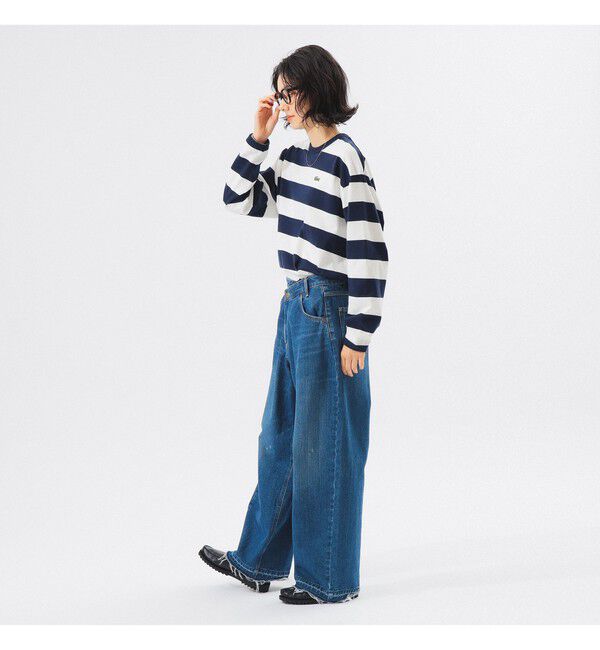 BEAMSBOY「【別注】LACOSTE / ボーダー ロングスリーブ Tシャツ」|Tシャツ・カットソー|