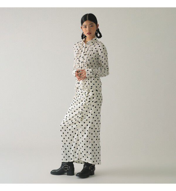 Ray BEAMS 「ドット クリンクル フリル シャツ」|シャツ・ブラウス|