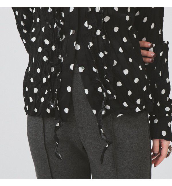 Ray BEAMS 「ドット クリンクル フリル シャツ」|シャツ・ブラウス|