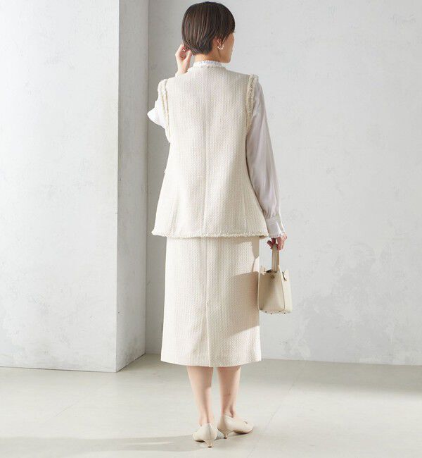 SHIPS for women「スラブ ツイード ロング ジレ（セレモニー対応可）」|ベスト・ジレ|