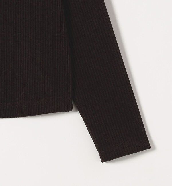 quaranciel「quaranciel:〈洗濯機可能〉ポリエステル ベロア リブ コンパクト スナップ カーディガン」|カーディガン|