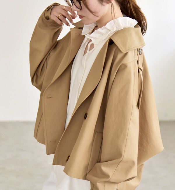 quaranciel「quaranciel: ドルマンスリーブ ショート トレンチ コート」|トレンチコート|
