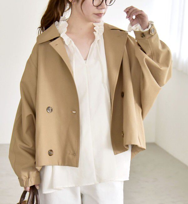 quaranciel「quaranciel: ドルマンスリーブ ショート トレンチ コート」|トレンチコート|