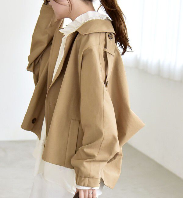 quaranciel「quaranciel: ドルマンスリーブ ショート トレンチ コート」|トレンチコート|