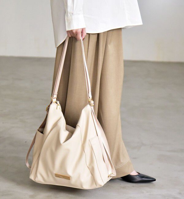 quaranciel「quaranciel: 3way ポケット ジップ トート（A4対応）」|トートバッグ|ナチュラル