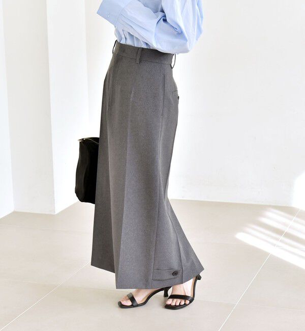 quaranciel「《予約》quaranciel:〈洗濯機可能〉ベルトデザイン Iライン スラックス スカート」|スカート|