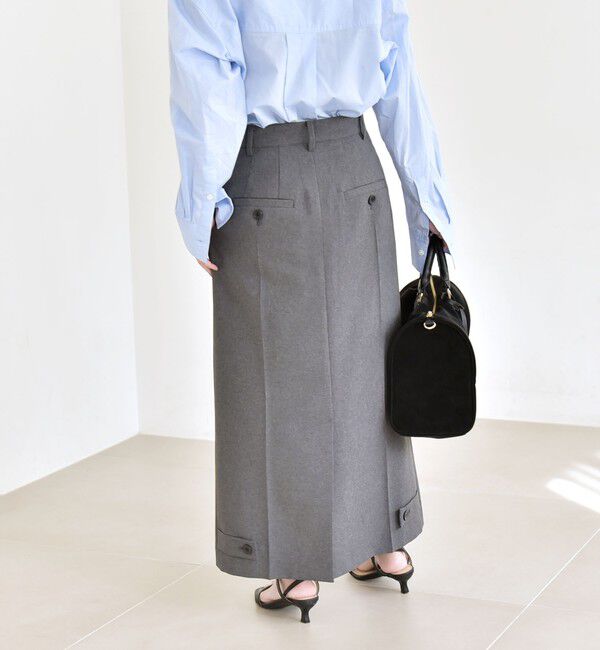 quaranciel「《予約》quaranciel:〈洗濯機可能〉ベルトデザイン Iライン スラックス スカート」|スカート|
