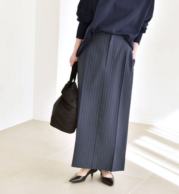 quaranciel「《予約》quaranciel:〈洗濯機可能〉ベルトデザイン Iライン スラックス スカート」|スカート|