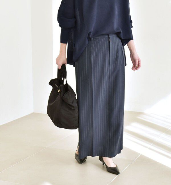 quaranciel「《予約》quaranciel:〈洗濯機可能〉ベルトデザイン Iライン スラックス スカート」|スカート|