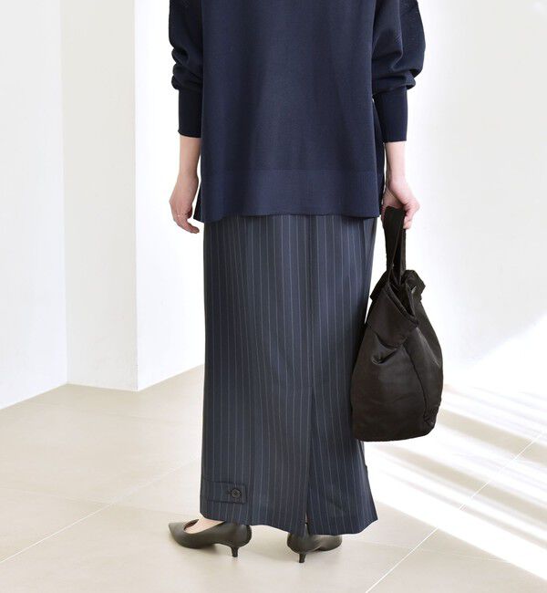 quaranciel「《予約》quaranciel:〈洗濯機可能〉ベルトデザイン Iライン スラックス スカート」|スカート|