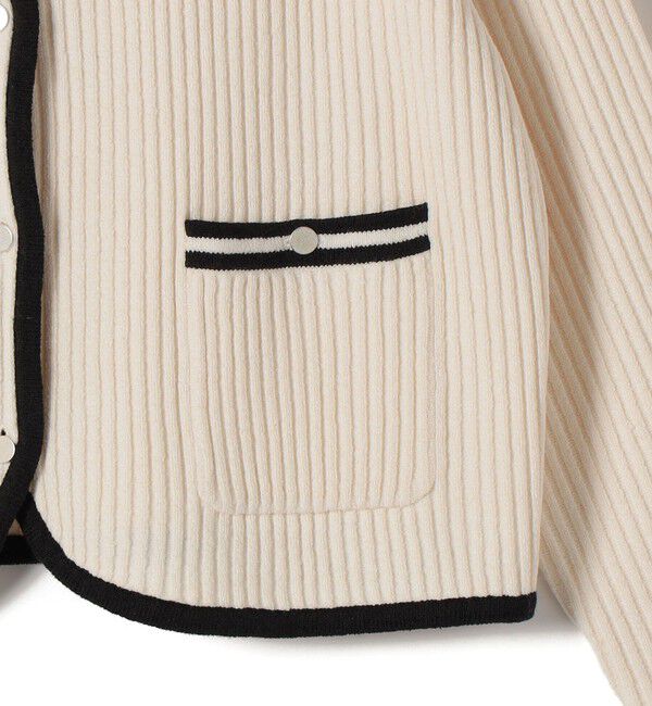 SHIPS for women「〈手洗い可能〉綿混 ウェーブ モール リブ 配色 カーディガン」|カーディガン|