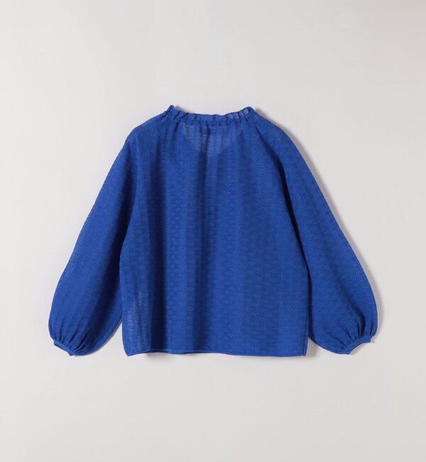 quaranciel「《予約》quaranciel:〈手洗い可能〉レース ジャカード ギャザー リボン プルオーバー」|シャツ・ブラウス|