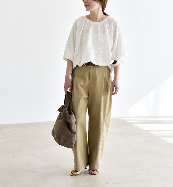 quaranciel「《予約》quaranciel:〈洗濯機可能〉ジャカード ジャージー クルーネック プルオーバー」|Tシャツ・カットソー|