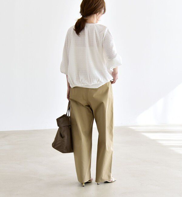 quaranciel「《予約》quaranciel:〈洗濯機可能〉ジャカード ジャージー クルーネック プルオーバー」|Tシャツ・カットソー|