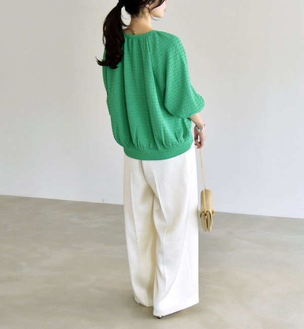 quaranciel「《予約》quaranciel:〈洗濯機可能〉ジャカード ジャージー クルーネック プルオーバー」|Tシャツ・カットソー|