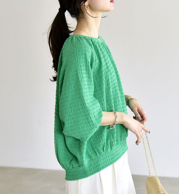 quaranciel「《予約》quaranciel:〈洗濯機可能〉ジャカード ジャージー クルーネック プルオーバー」|Tシャツ・カットソー|