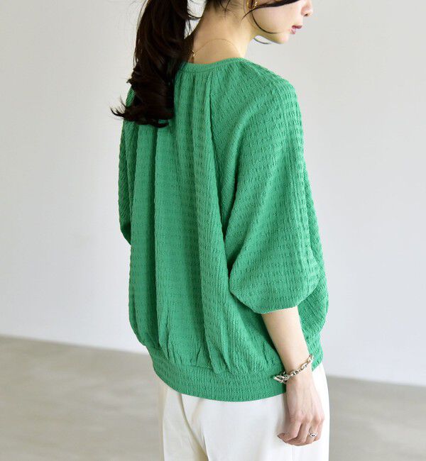 quaranciel「《予約》quaranciel:〈洗濯機可能〉ジャカード ジャージー クルーネック プルオーバー」|Tシャツ・カットソー|