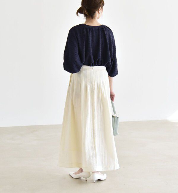 quaranciel「《予約》quaranciel:〈洗濯機可能〉ジャカード ジャージー クルーネック プルオーバー」|Tシャツ・カットソー|