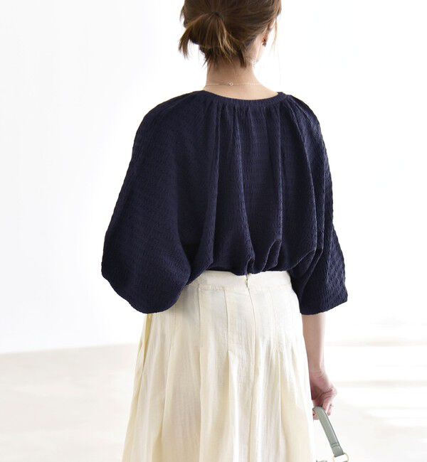 quaranciel「《予約》quaranciel:〈洗濯機可能〉ジャカード ジャージー クルーネック プルオーバー」|Tシャツ・カットソー|