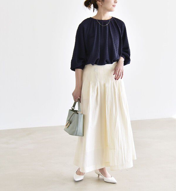 quaranciel「《予約》quaranciel:〈洗濯機可能〉ジャカード ジャージー クルーネック プルオーバー」|Tシャツ・カットソー|