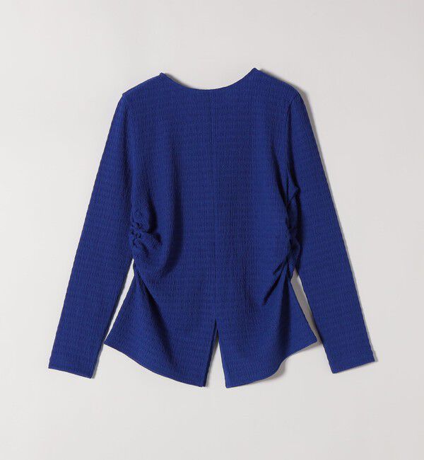 quaranciel「《予約》quaranciel:〈洗濯機可能〉ジャカード ジャージー Vネック ギャザー カーディガン」|カーディガン|