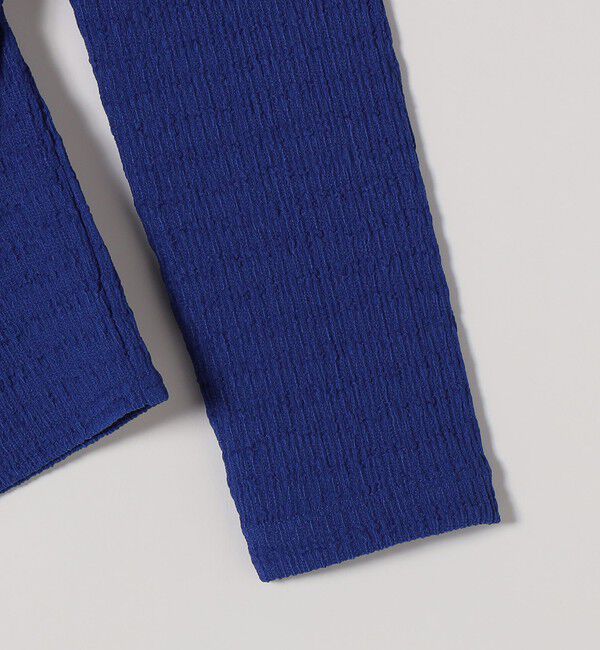 quaranciel「《予約》quaranciel:〈洗濯機可能〉ジャカード ジャージー Vネック ギャザー カーディガン」|カーディガン|