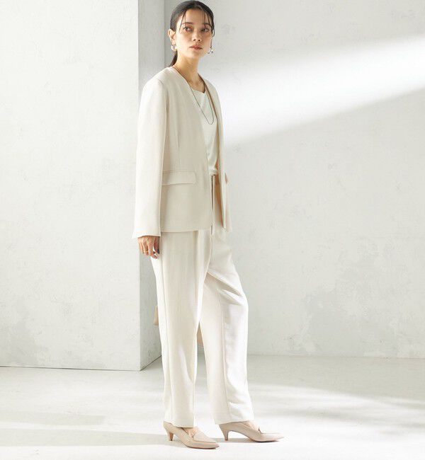 SHIPS for women「《予約》〈接触冷感 / UVカット〉Refinel カラーレス ジャケット（セレモニー対応可）」|ノーカラージャケット|