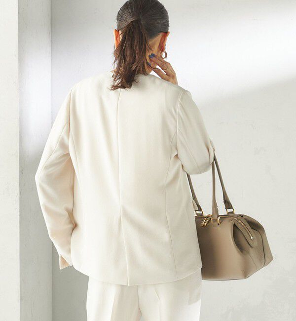 SHIPS for women「《予約》〈接触冷感 / UVカット〉Refinel カラーレス ジャケット（セレモニー対応可）」|ノーカラージャケット|