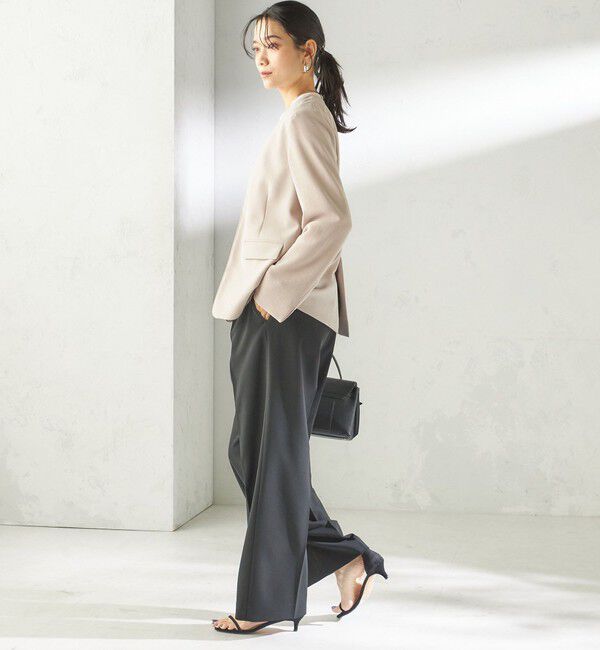 SHIPS for women「《予約》〈接触冷感 / UVカット〉Refinel カラーレス ジャケット（セレモニー対応可）」|ノーカラージャケット|