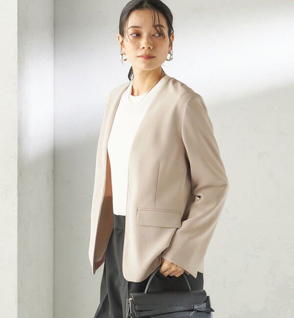 SHIPS for women「《予約》〈接触冷感 / UVカット〉Refinel カラーレス ジャケット（セレモニー対応可）」|ノーカラージャケット|