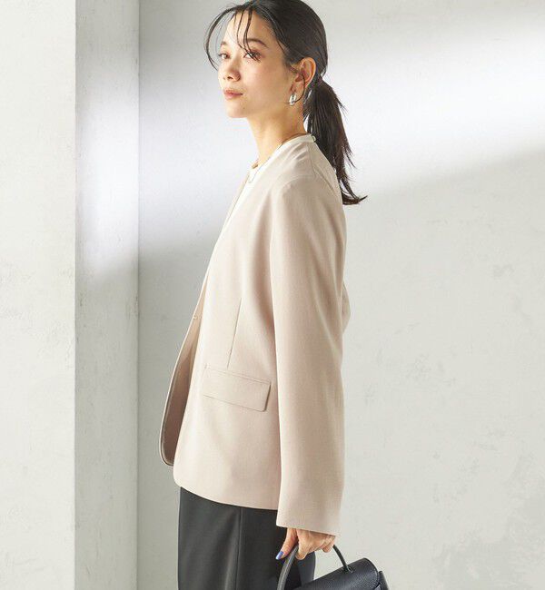 SHIPS for women「《予約》〈接触冷感 / UVカット〉Refinel カラーレス ジャケット（セレモニー対応可）」|ノーカラージャケット|