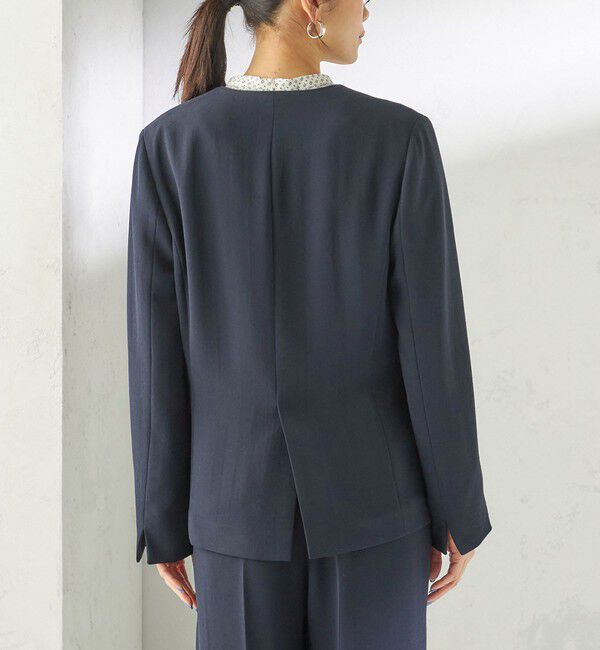 SHIPS for women「《予約》〈接触冷感 / UVカット〉Refinel カラーレス ジャケット（セレモニー対応可）」|ノーカラージャケット|