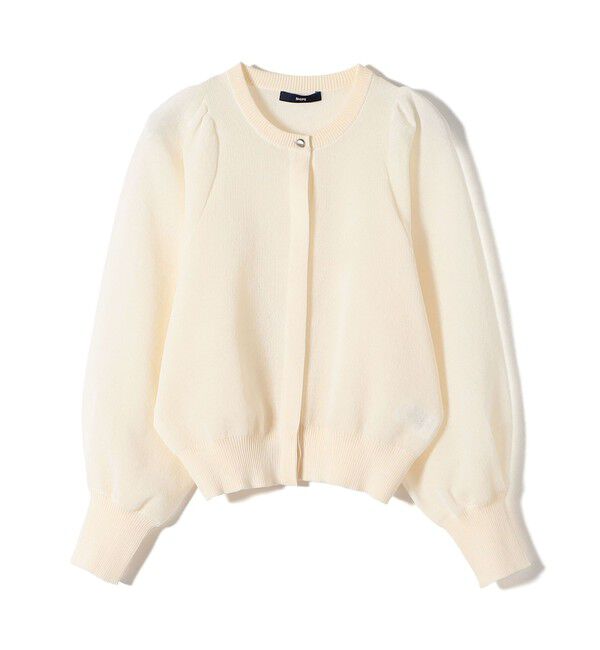 SHIPS for women「《予約》〈手洗い可能〉メランジ シアー パフ スリーブ カーディガン」|カーディガン|