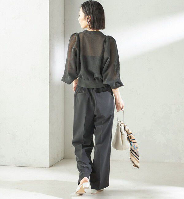 SHIPS for women「《予約》〈手洗い可能〉メランジ シアー パフ スリーブ カーディガン」|カーディガン|