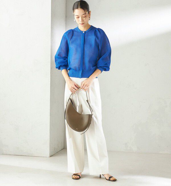 SHIPS for women「《予約》〈手洗い可能〉メランジ シアー パフ スリーブ カーディガン」|カーディガン|