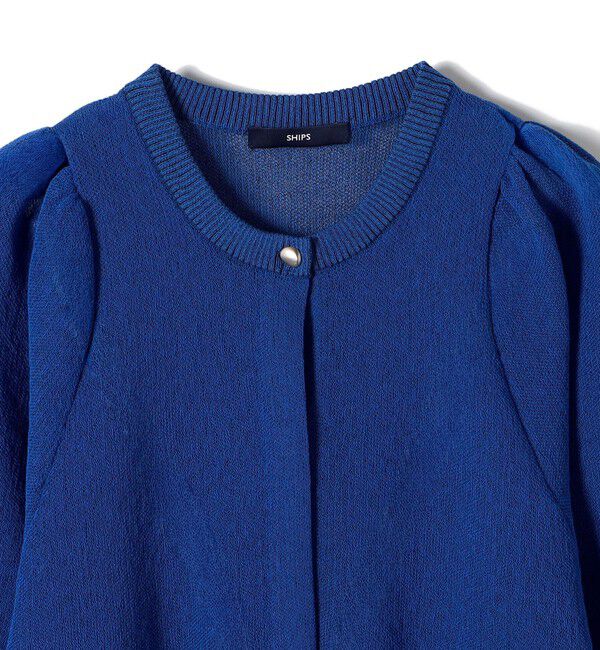 SHIPS for women「《予約》〈手洗い可能〉メランジ シアー パフ スリーブ カーディガン」|カーディガン|