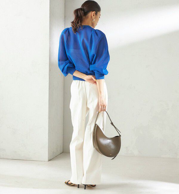 SHIPS for women「《予約》〈手洗い可能〉メランジ シアー パフ スリーブ カーディガン」|カーディガン|